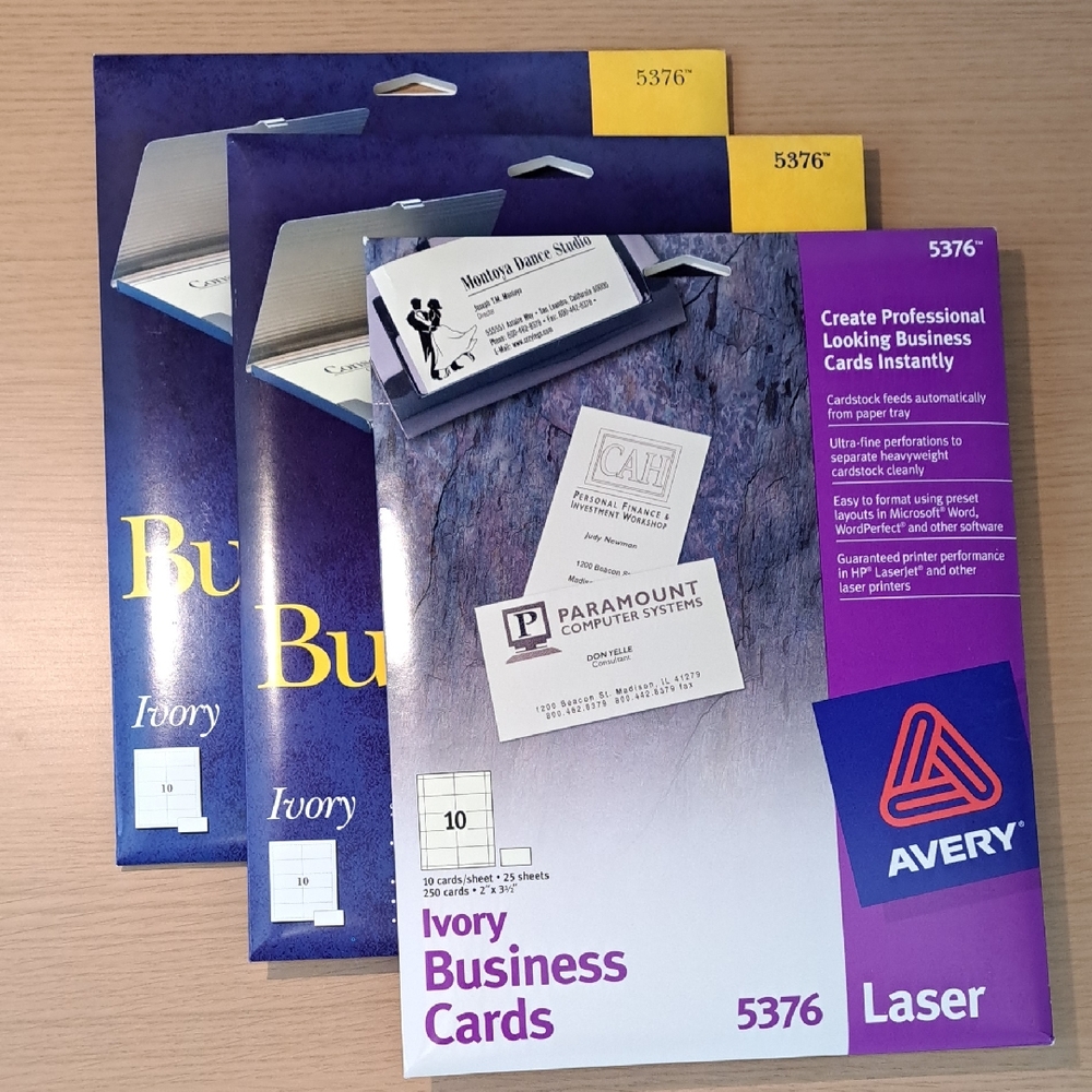Avery Ivory Laser Business Cards 5376